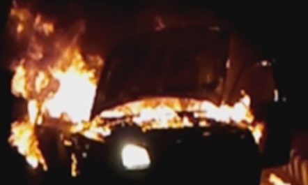 Car gets fire suddenly live footage